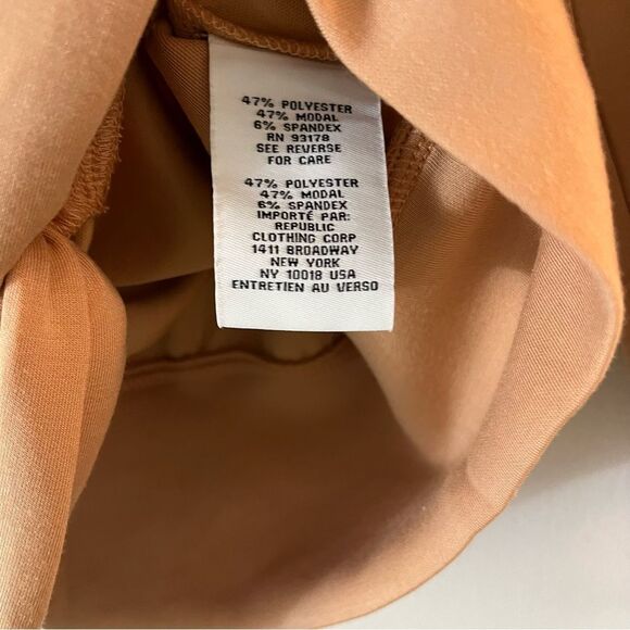 Magaschoni Modal Twist Front Long Sleeve Top - Lightweight Sweatshirt Tan Medium - Picture 10 of 10